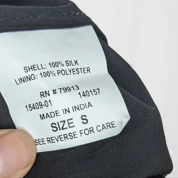 MIMI Maternity Black Silk Knee Length Dress Special Occasion Chiffon - Picture 6 of 7